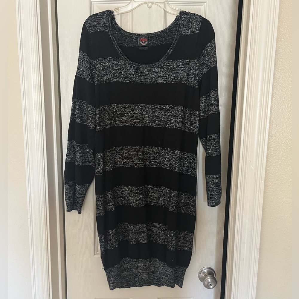 Black and silver/grey sweater dress